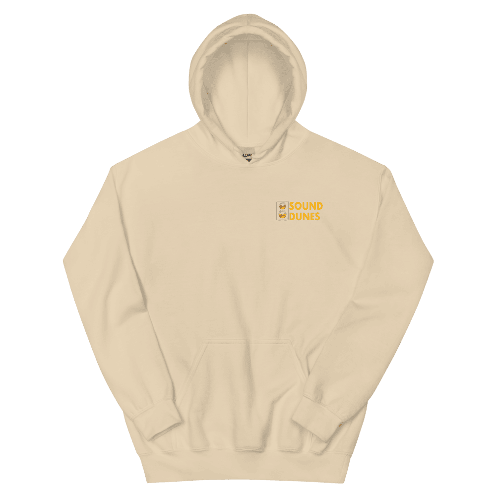 EDI 2025 hoodie in beige, front view