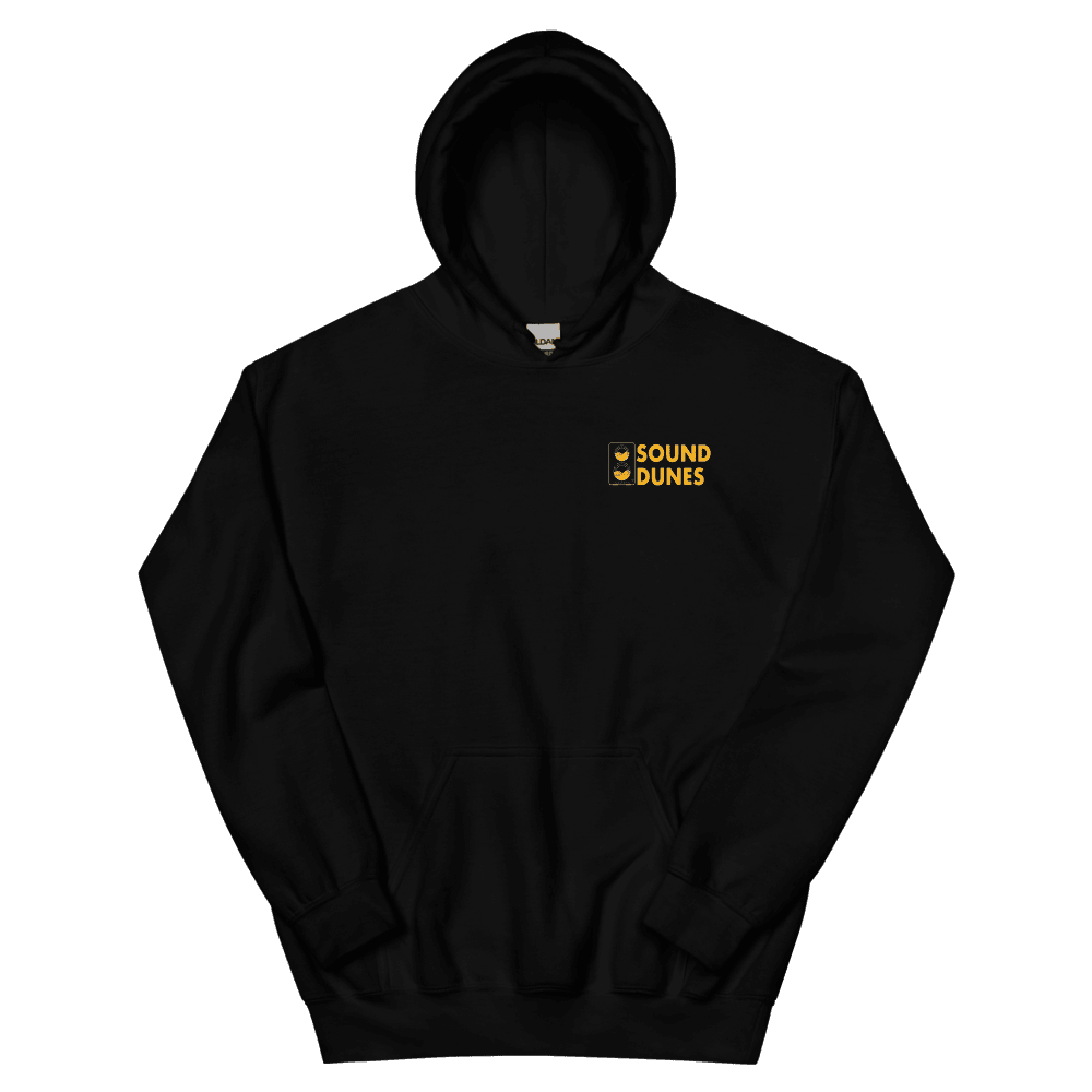 EDI 2025 hoodie in black, front view